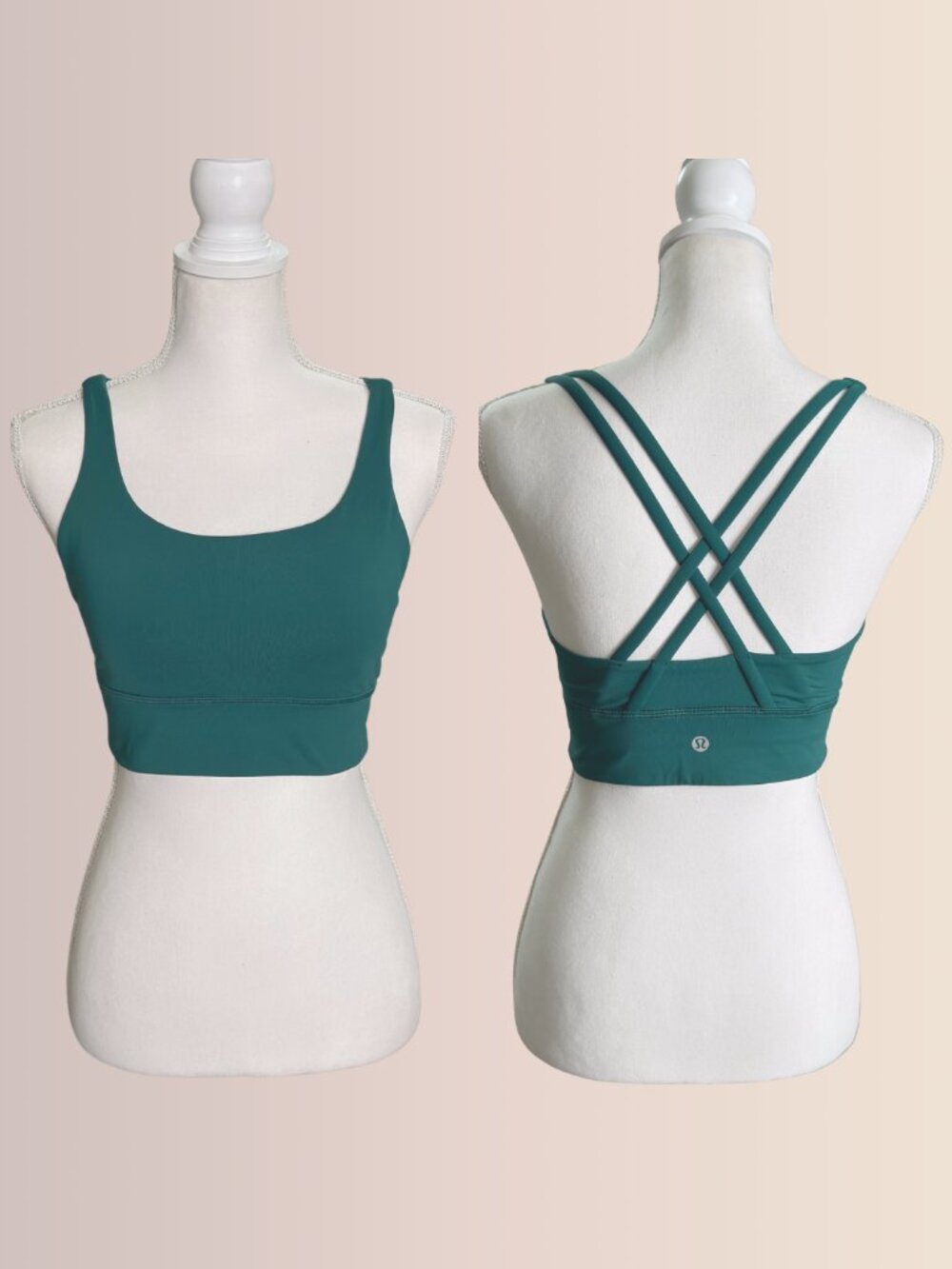 Lululemon Longline Energy Bra size 8 Green Jasper